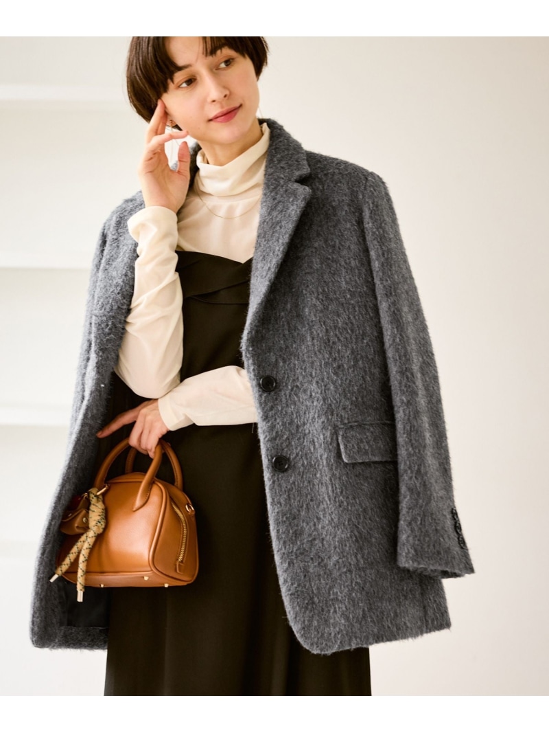 【SALE／20%OFF】シャギーテーラードジャコット ROPE\u0027 PICNIC ロペピクニック ジャケット・アウター テーラードジャケット・ブレザー 薄墨色【RBA_E】【貨物輸送無料】[ Fashion]