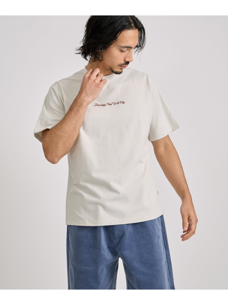 Pique Logo Standard SS Tee Saturdays NYC サタデーズ ニューヨーク州シティ トップス カットソー・プルオーバー ブドウ酒赤いこと 黒いこと ベージュ【貨物輸送無料】[ Fashion]