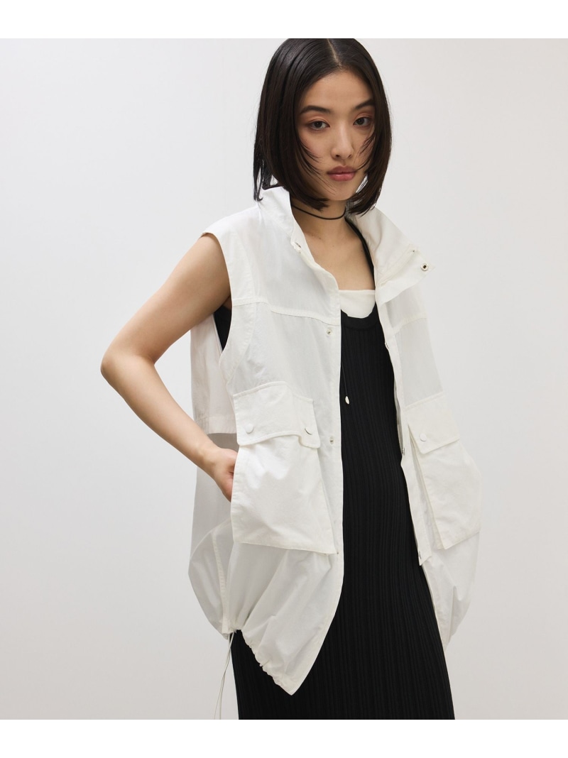 【サステナブル】2WAYレングスシャツジレ ADAM ET ROPE\u0027 FEMME アダムエロペ トップス 限りない・ジレ 白いこと【貨物輸送無料】[ Fashion] トップス-ベスト・ジレ