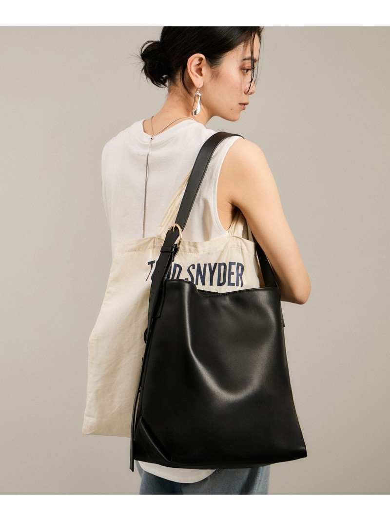 スプリットレザートートバッグ/バケットバッグ[A4対応] SALON adam et rope' サロン アダム エ ロペ バッグ ショルダーバッグ ブラック グレー【送料無料】[ Fashion]