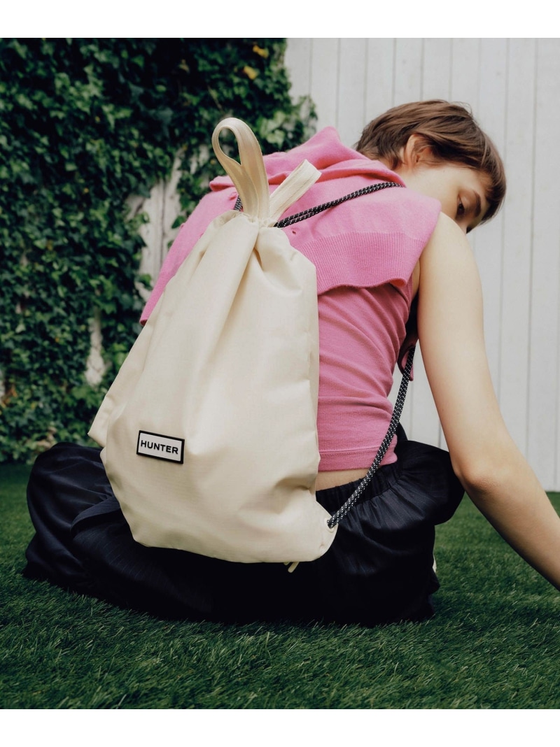 【WEB押さえる】・【HUNTER for ADAM ET ROPE\u0027】 別注  TRAVEL DRAWSTRING BACKPACK TOTE ADAM ET ROPE\u0027 FEMME アダムエロペ 御徒面子 トートバッグ ベージュ【貨物輸送無料】[ Fashion]