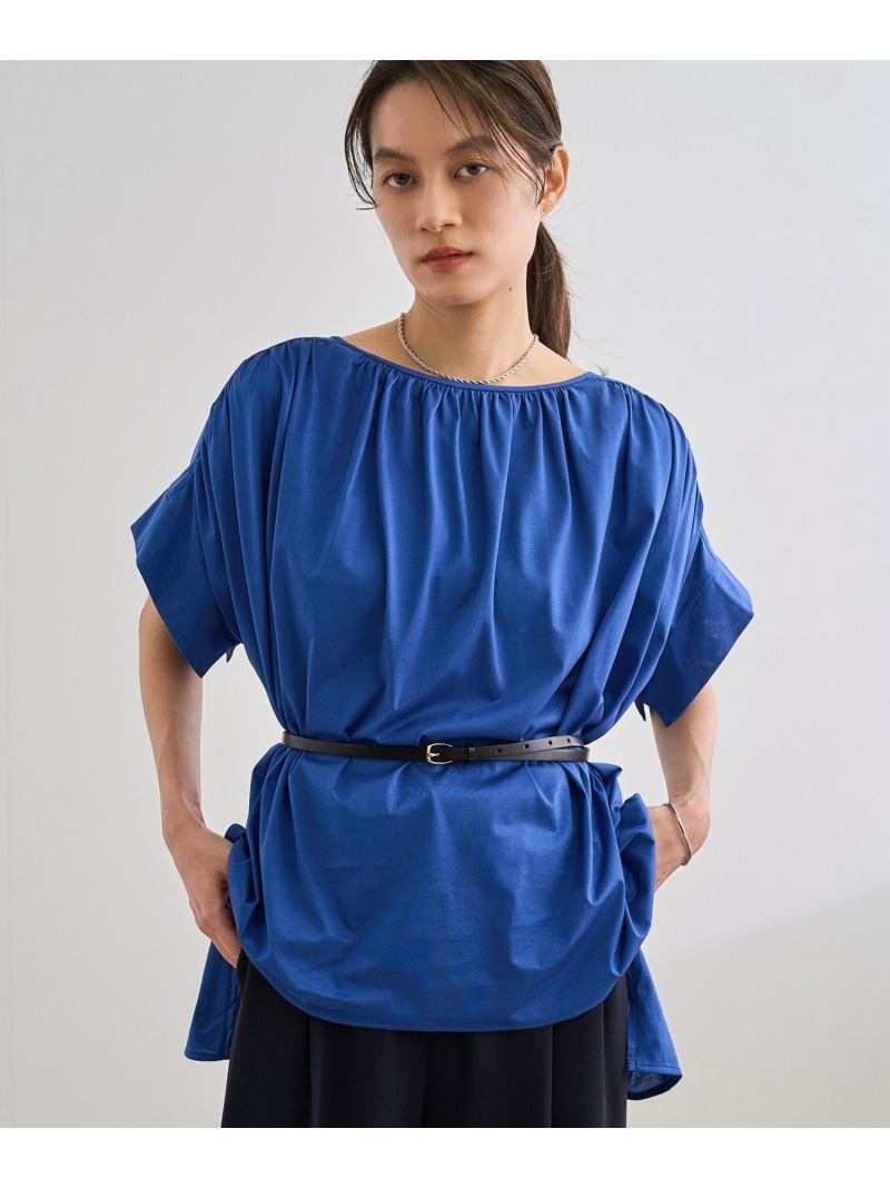 【SALE／30%OFF】【洗える】せつ然たる天竺ギャザー半袖ティーシャツ/お御勤め服 ROPE\u0027 ロペ トップス カットソー・ティーシャツ 青碧 黒いこと カーキ緑であること 白いこと【RBA_E】【貨物輸送無料】[ Fashion]