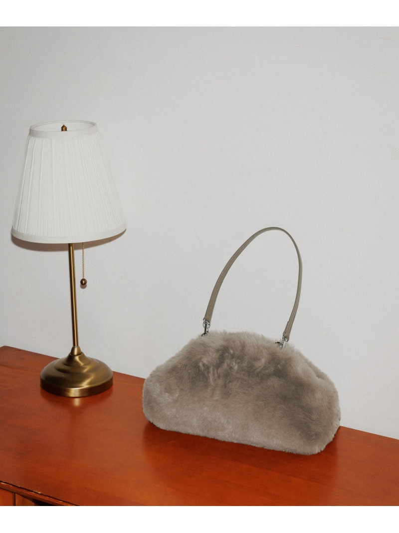 【サステナブル】2WAYファークラッチショルダーバッグ ADAM ET ROPE' FEMME アダムエロペ バッグ ショルダーバッグ ベージュ パープル【送料無料】[ Fashion]