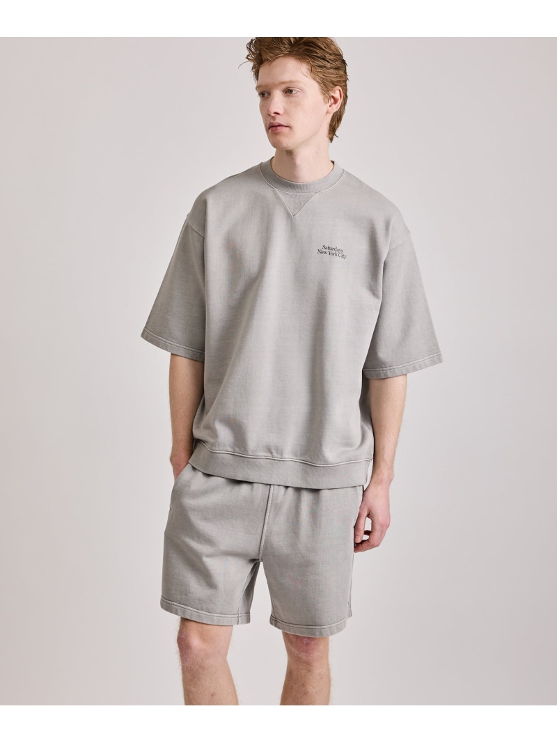 【SALE／30%OFF】Elliott Pigment Dye SS Sweat Saturdays NYC サタデーズ　ニューヨークシティ トップス スウェット・トレーナー ブラック ワインレッド【RBA_E】【送料無料】[ Fashion]