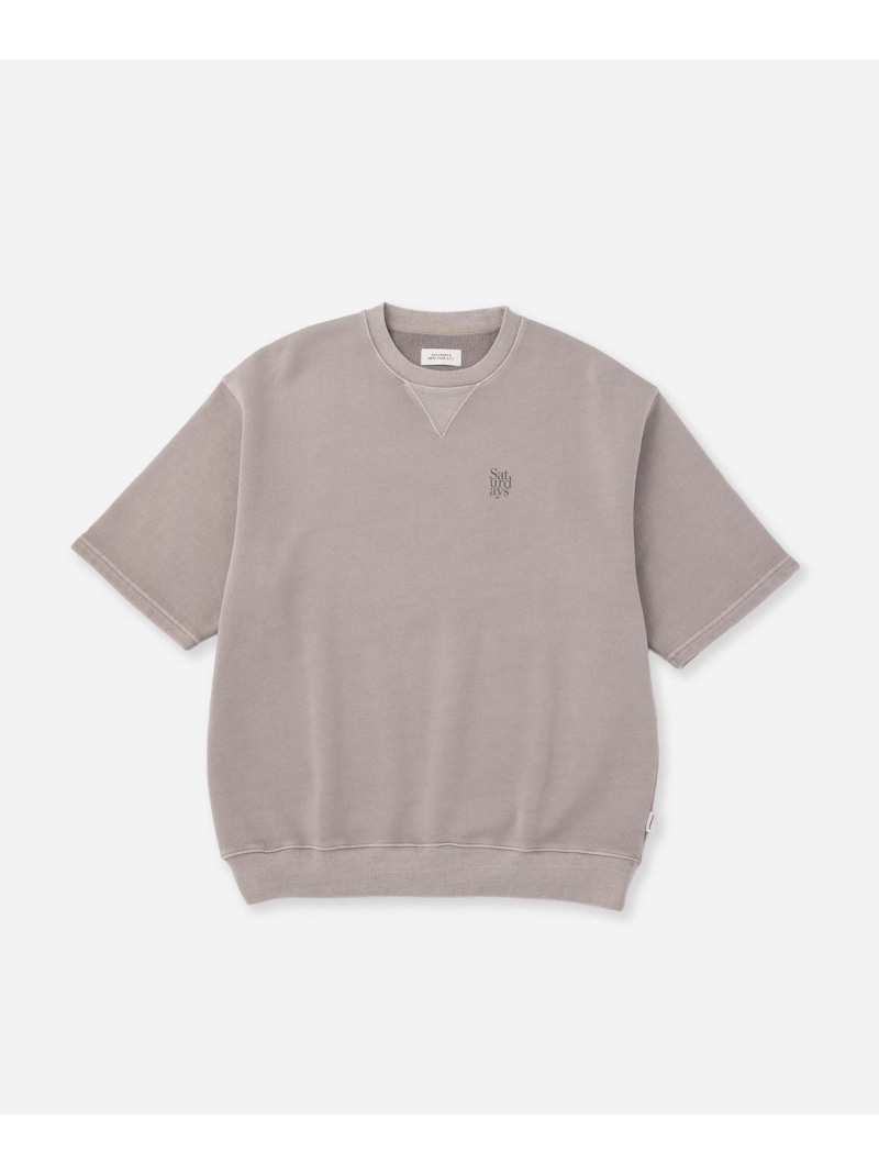 Elliott Pigment Dyed SS Sweat Saturdays NYC サタデーズ　ニューヨークシティ トップス スウェット・トレーナー グレー ブラック【送料無料】[ Fashion]
