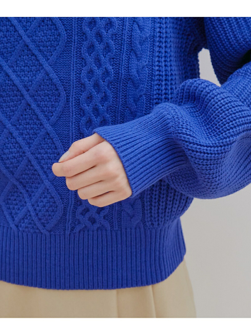 メタル釦ケーブルニット Vis ニット ビス ニットその他 ブラウン