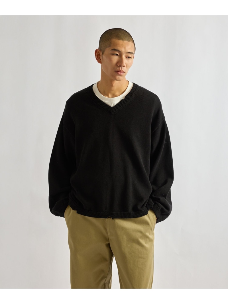 Charles Vintage V-Neck Sweater Saturdays NYC サタデーズ ニューヨーク州シティ トップス 編み物 青み 黒いこと【貨物輸送無料】[ Fashion]