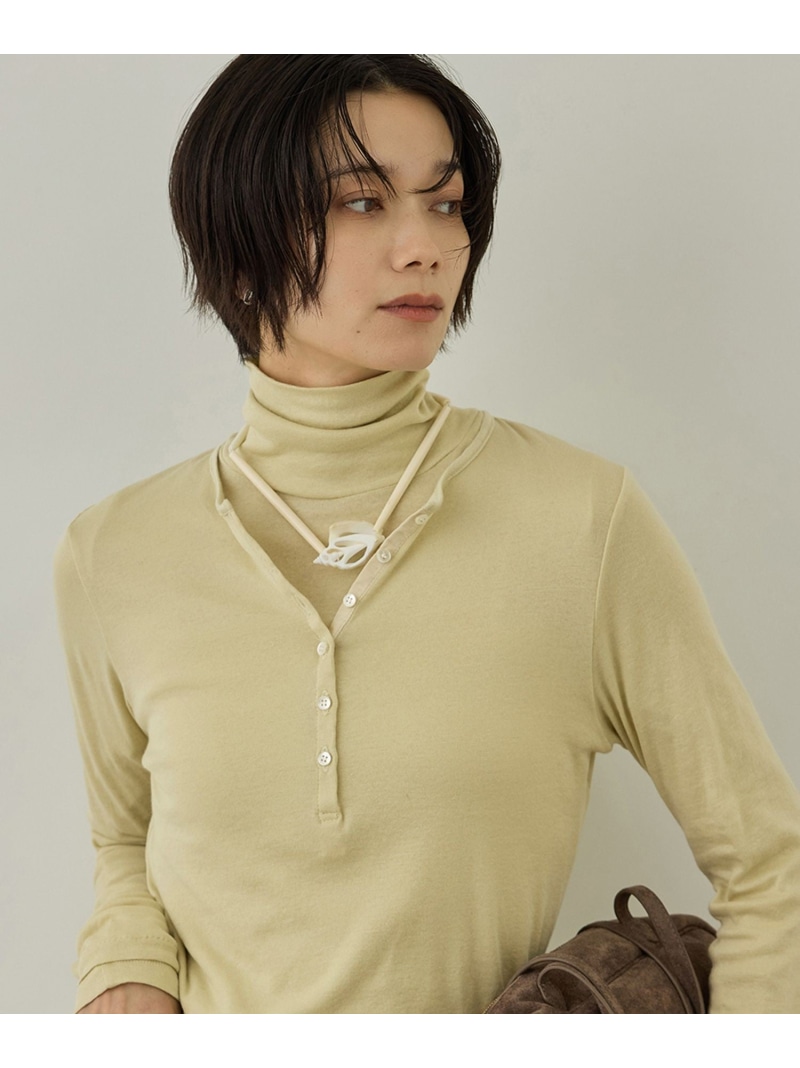 smile cotton ヘンリーネックプルオーバー SALON adam et rope' サロン アダム エ ロペ トップス カットソー・Tシャツ ホワイト ブラック【先行予約】*【送料無料】[ Fashion]｜J&rsquo;aDoRe JUN ONLINE