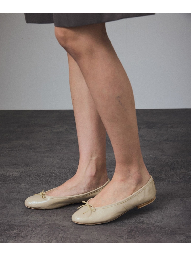 【porselli(ポルセリ)】ストラップバレエ SALON adam et rope' サロン アダム エ ロペ シューズ・靴 パンプス ベージュ ブラック【送料無料】[ Fashion]