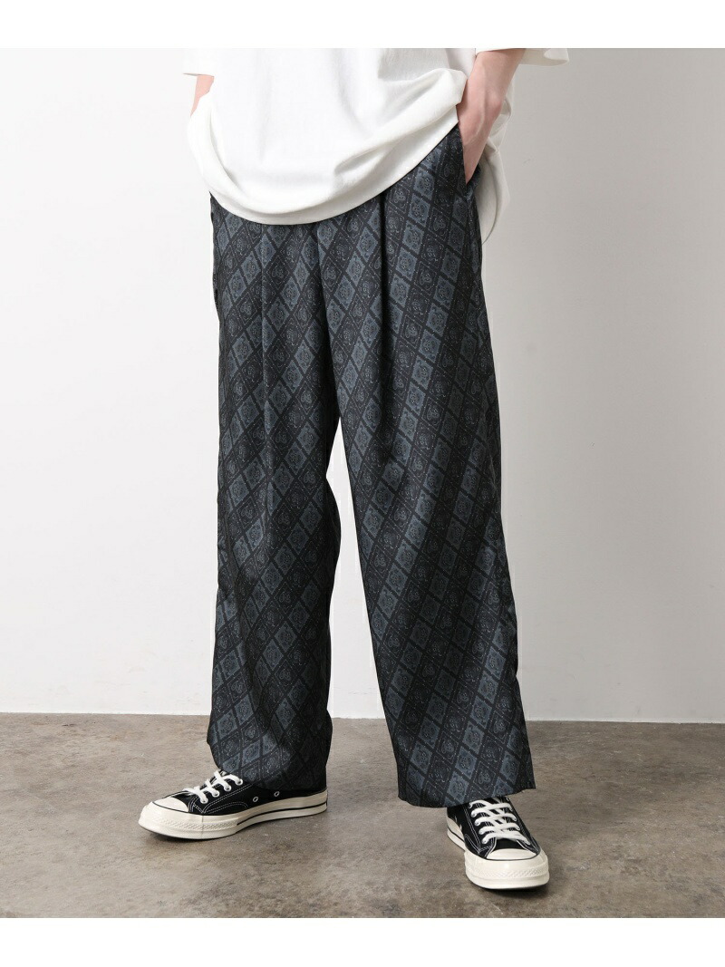 バティックプリントワイドパンツ Junred ジュンレッド パンツ ジーンズ パンツその他 ブラック ベージュ 先行予約 送料無料 Rakuten Fashion Andapt Com