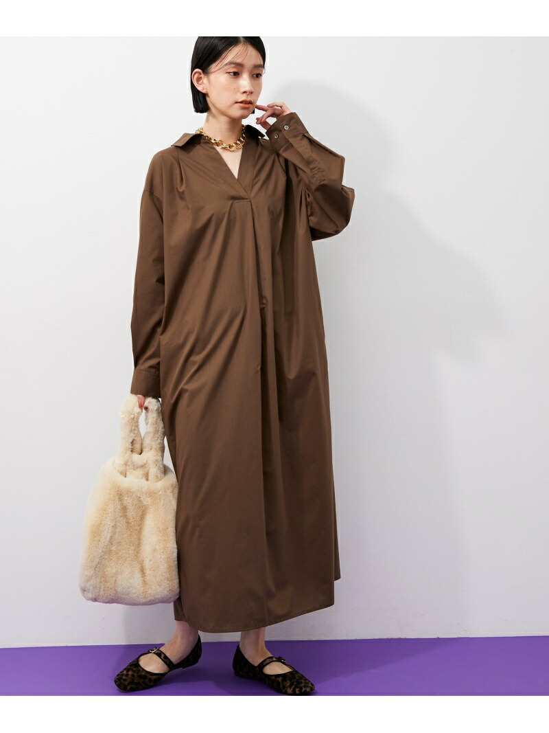 楽天市場 アウトレット店舗 Web限定 Tcブロードスキッパーワンピース Aer Adam Et Rope Femme アダムエロペ ワンピース シャツワンピース ブラウン ブラック ホワイト ピンク 送料無料 Rakuten Fashion J Adore Jun Online