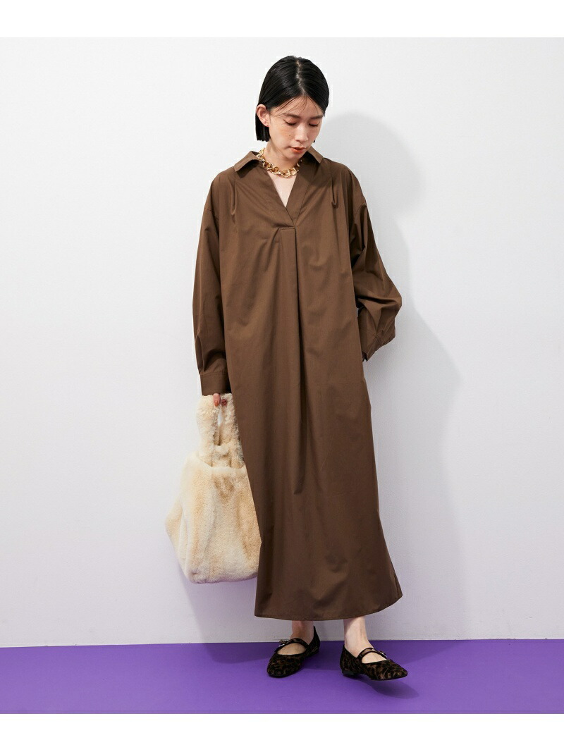 アウトレット店舗 Web限定 Tcブロードスキッパーワンピース Aer Adam Et Rope Femme アダムエロペ ワンピース シャツワンピース ブラウン ブラック ホワイト ピンク 送料無料 Rakuten Fashion Sermus Es