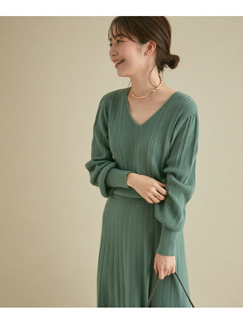 フィットアンドフレアのシルエットがきれいなプリーツニットワンピース Vis ビス ワンピース ワンピースその他 ブラウン ブラック グリーン 先行予約 送料無料 Rakuten Fashion Kuechen Ly