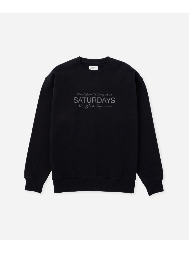 Bowery Found Peace Sweatshirt Saturdays NYC サタデーズ ニューヨーク州シティ トップス スウェット・トレーナー 黒いこと 緑であること【貨物輸送無料】[ Fashion]