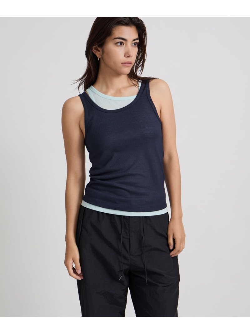 Lara Double Color Tank Top Saturdays NYC サタデーズ　ニューヨークシティ トップス カットソー・Tシャツ ブラウン ブルー ベージュ【送料無料】[ Fashion]