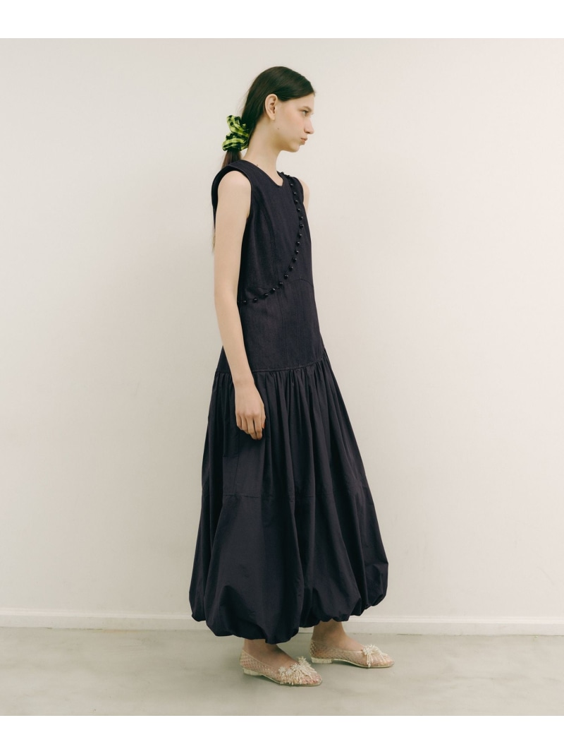 【SALE／30%OFF】バルーンコンビワンピース ADAM ET ROPE' FEMME アダムエロペ ワンピース・ドレス ワンピース ネイビー ベージュ【RBA_E】【送料無料】[ Fashion]｜J&rsquo;aDoRe JUN ONLINE