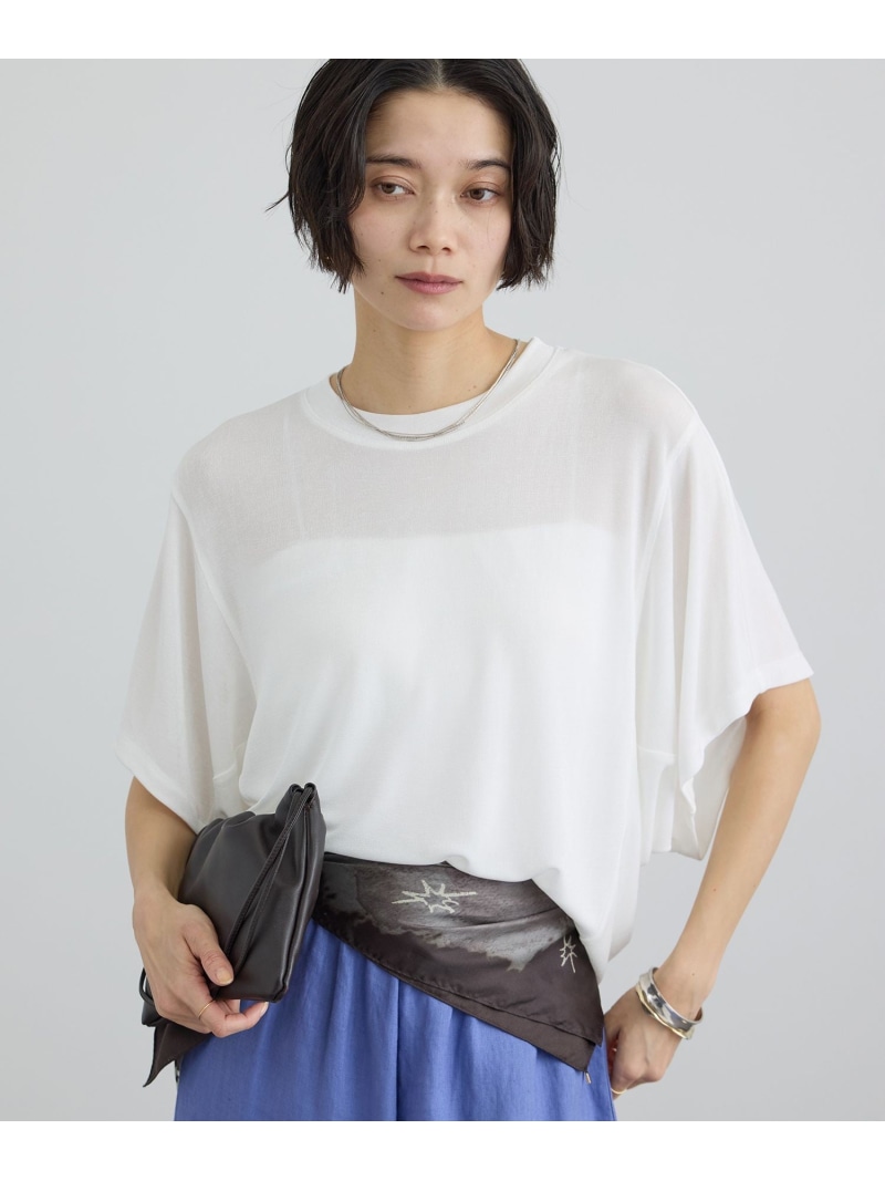 【WEB限定】ジービルニュアンスTシャツ SALON adam et rope' サロン アダム エ ロペ トップス カットソー・Tシャツ ホワイト ブラウン ベージュ【先行予約】*【送料無料】[ Fashion]