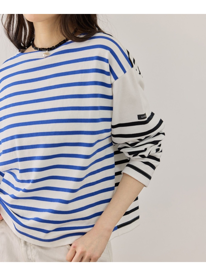 【G.F.G.S. for ADAM ET ROPE'】別注ボートネックボーダー ADAM ET ROPE' FEMME アダムエロペ トップス カットソー・Tシャツ ブルー ピンク ホワイト【送料無料】[ Fashion]｜J&rsquo;aDoRe JUN ONLINE