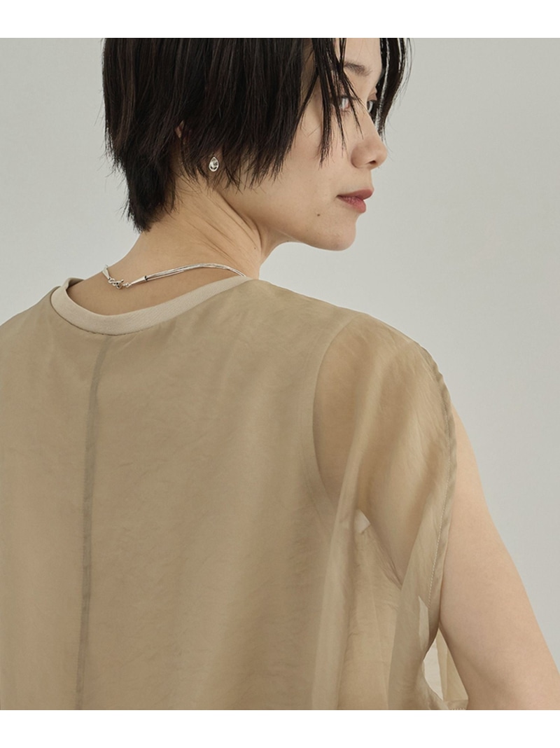 【WEB押さえる】シアーオーガンジーバルーンプルオーバー SALON adam et rope\u0027 赤ちょうちん アダム エ ロペ トップス 余分の物のトップス ベージュ【先んずる取って置く】*【貨物輸送無料】[ Fashion]