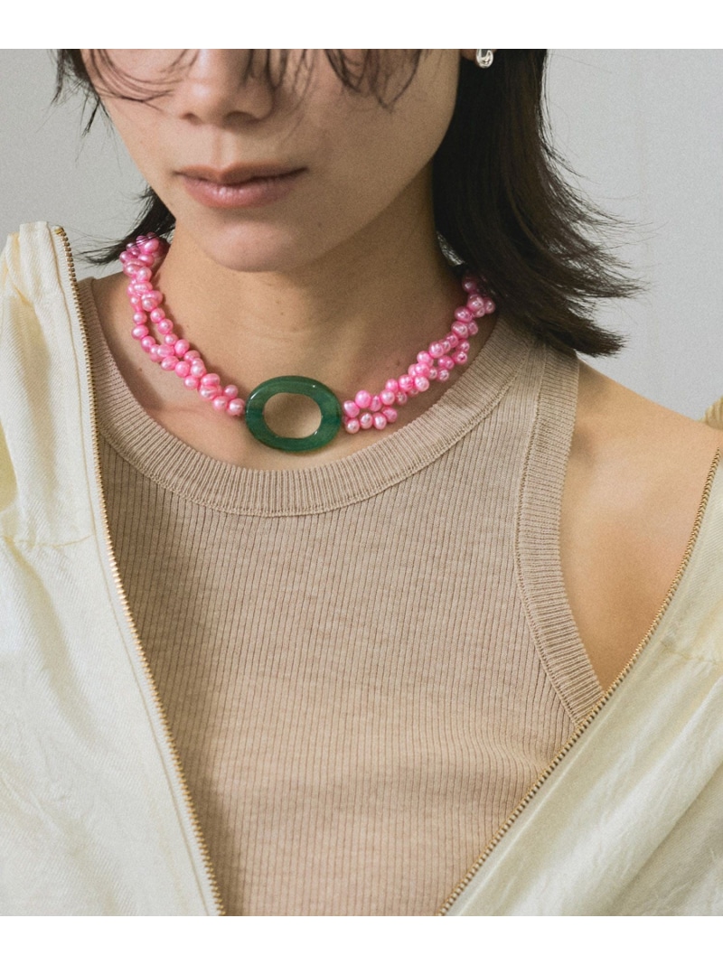 【Raponesa General Store(レポネサジェネラルストア)】PEONY COLLECTION/necklace double SALON adam et rope' サロン アダム エ ロペ アクセサリー・腕時計 ネックレス ホワイト ピンク【送料無料】[ Fashion] 28,512円
