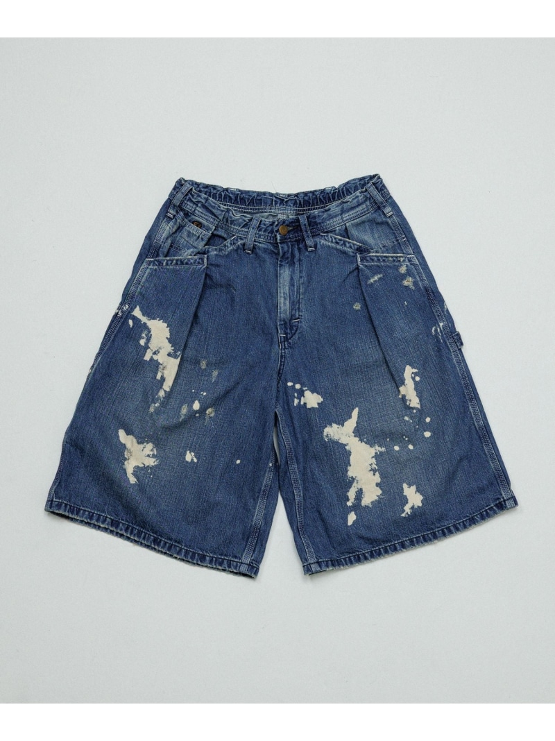 【SALE／50%OFF】【Leex BELPER x M】PAINT BUGGY PAINTER TUCK SHORTS M TO R アダムエロペ パンツ ジーンズ・デニムパンツ ネイビー ブラック【RBA_E】【送料無料】[ Fashion]