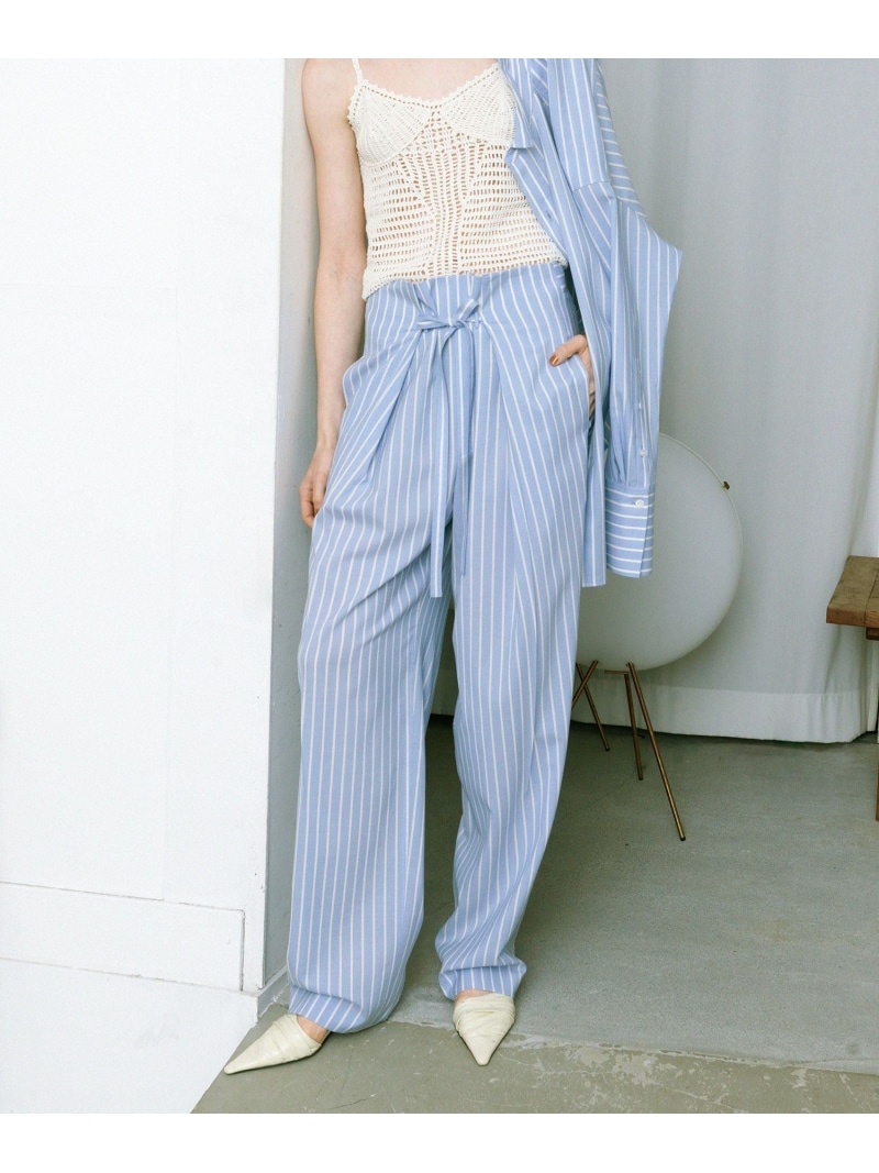 【EMOELLE】サマーウールイージースラックス ADAM ET ROPE' FEMME アダムエロペ パンツ スラックス・ドレスパンツ ブルー【送料無料】[ Fashion]