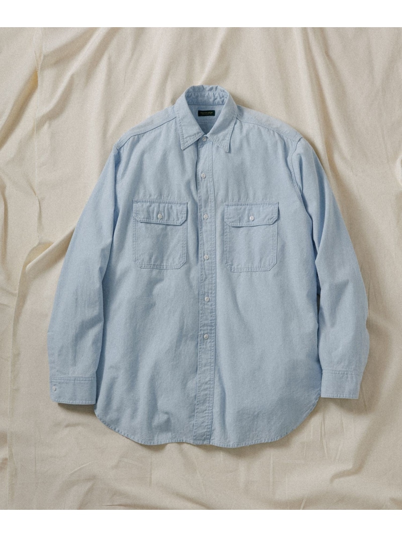 CAHMBRAY SHIRT WILD LIFE TAILOR Adam et Rope' アダムエロペ トップス シャツ・ブラウス ブルー【送料無料】[ Fashion]
