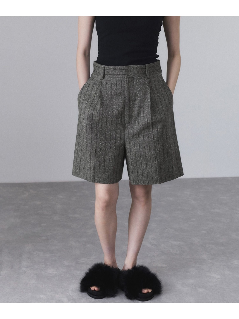 【SALE／50%OFF】ツイード&チェックショートパンツ ADAM ET ROPE' FEMME アダムエロペ パンツ その他のパンツ ブラウン グレー【RBA_E】【送料無料】[ Fashion]