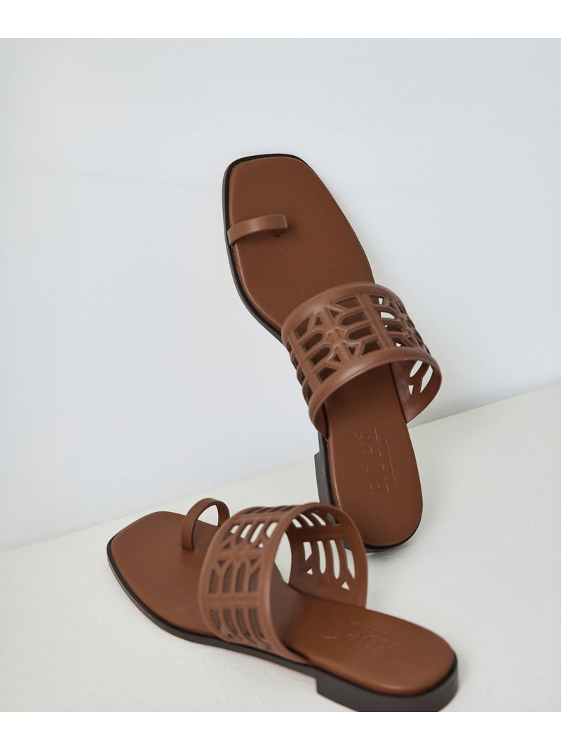 【SALE／50%OFF】Anna Sandal_カッティングデザインフラットトングサンダル ROPE' ロペ シューズ・靴 サンダル ブラック ブラウン【RBA_E】【送料無料】[ Fashion]