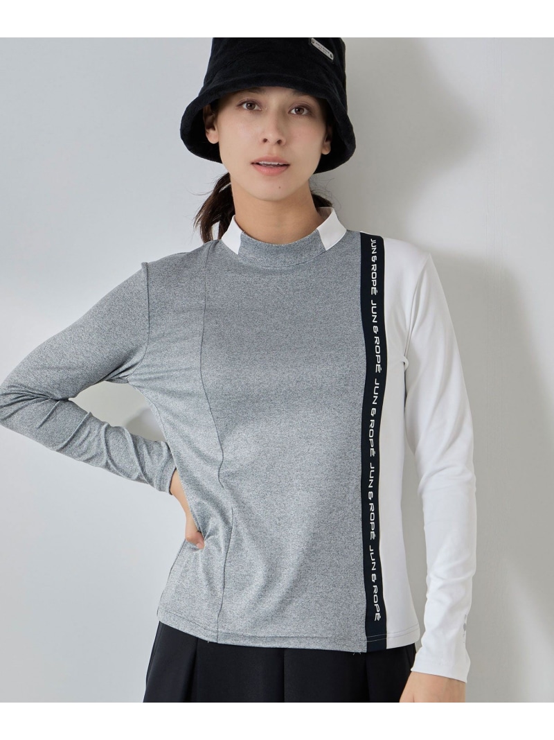 ベアスムース 配色ラインプルオーバー JUN&ROPE' ジュンアンドロペ トップス カットソー・Tシャツ グリーン グレー【送料無料】[ Fashion]