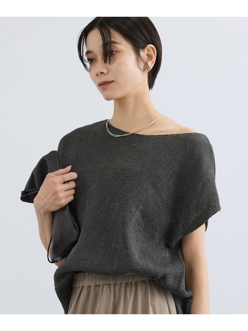 ペーパーヤーンフレンチスリーブプルオーバー / 新色追加 SALON adam et rope' サロン アダム エ ロペ トップス ニット ピンク ベージュ グレー【送料無料】[ Fashion]｜J&rsquo;aDoRe JUN ONLINE 12,210円