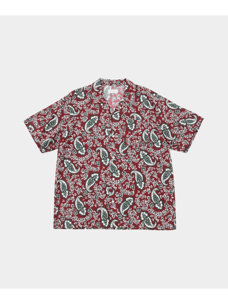 【SALE／50%OFF】Canty Open Collar Paisley Printed SS Shirt Saturdays NYC サタデーズ　ニューヨークシティ トップス シャツ・ブラウス グリーン レッド【RBA_E】【送料無料】[ Fashion]