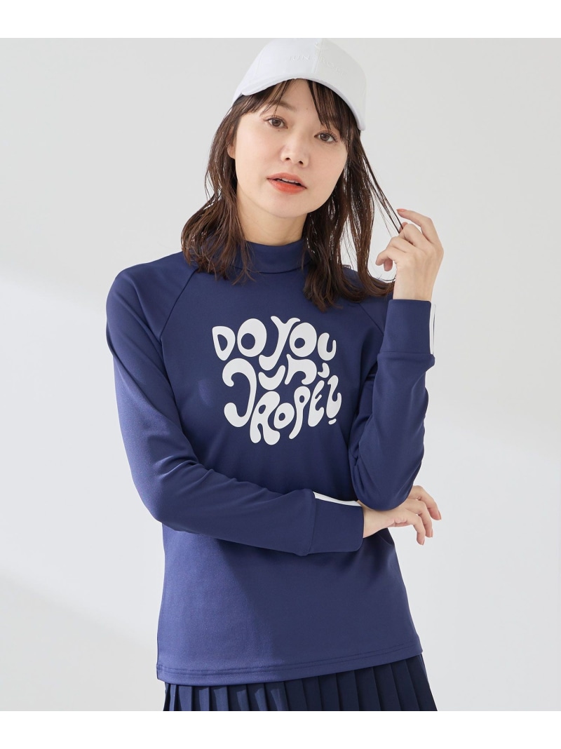 グラフィック刷り上げる長袖モックプルオーバー/UV・吸水 JUN\u0026ROPE\u0027 ジュンアンドロペ トップス カットソー・プルオーバー 米国海軍 白いこと【貨物輸送無料】[ Fashion]