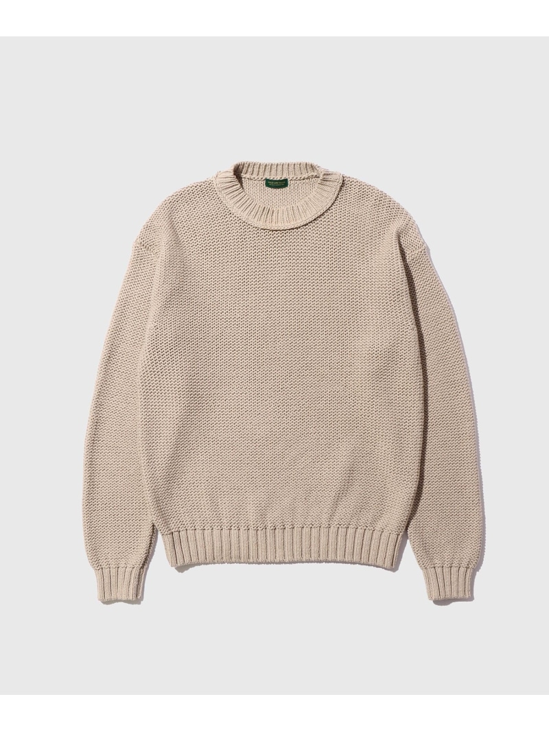 COTTON LOW GAUGE CREWNECK KNIT WILD LIFE TAILOR Adam et Rope' アダムエロペ トップス ニット ブラウン グレー【送料無料】[ Fashion]