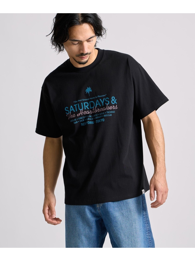 BEDWIN & THE HEARTBREAKERS x Saturdays NYC Ex.PRINTED TEE MIAMI Saturdays NYC サタデーズ　ニューヨークシティ トップス カットソー・Tシャツ ブラック ホワイト【送料無料】[ Fashion]