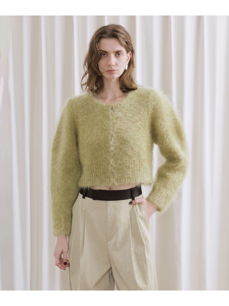 【EMOELLE】モヘアファーボレロカーディガン ADAM ET ROPE\u0027 FEMME アダムエロペ トップス ジレー 赤銅色【貨物輸送無料】[ Fashion]