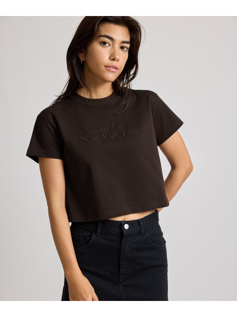 SNYC Embroidered Short Sleeve Tee Saturdays NYC サタデーズ　ニューヨークシティ トップス カットソー・Tシャツ ブラック ホワイト【送料無料】[ Fashion]