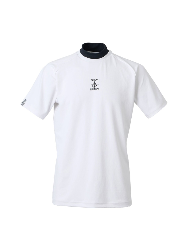 ベアスムース 半袖モックシャツ/UV・吸水・冷感 JUN&ROPE' ジュンアンドロペ トップス カットソー・Tシャツ ホワイト ブラック ブルー【送料無料】[ Fashion]