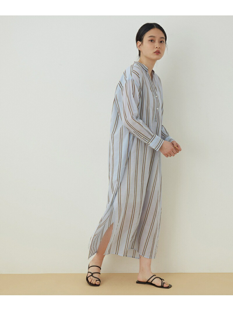 楽天市場 Ne Quittez Pas C Voile Stripe Kurta Dress Adam Et Rope アダムエロペ ワンピース ワンピースその他 パープル ブルー 送料無料 Rakuten Fashion J Adore Jun Online