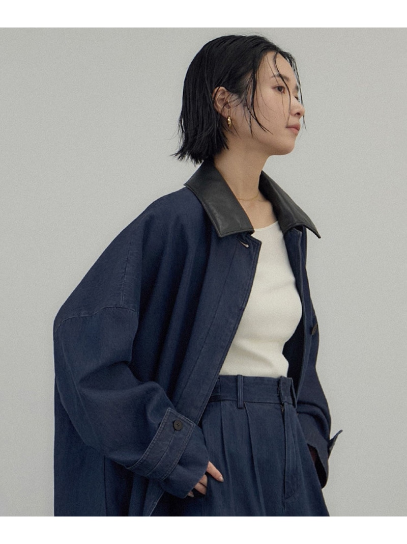 【SALE／50%OFF】デニムテントシルエットステンカラーコート SALON adam et rope' サロン アダム エ ロペ ジャケット・アウター ステンカラーコート ネイビー【RBA_E】【送料無料】[ Fashion]｜J&rsquo;aDoRe JUN ONLINE 17,325円