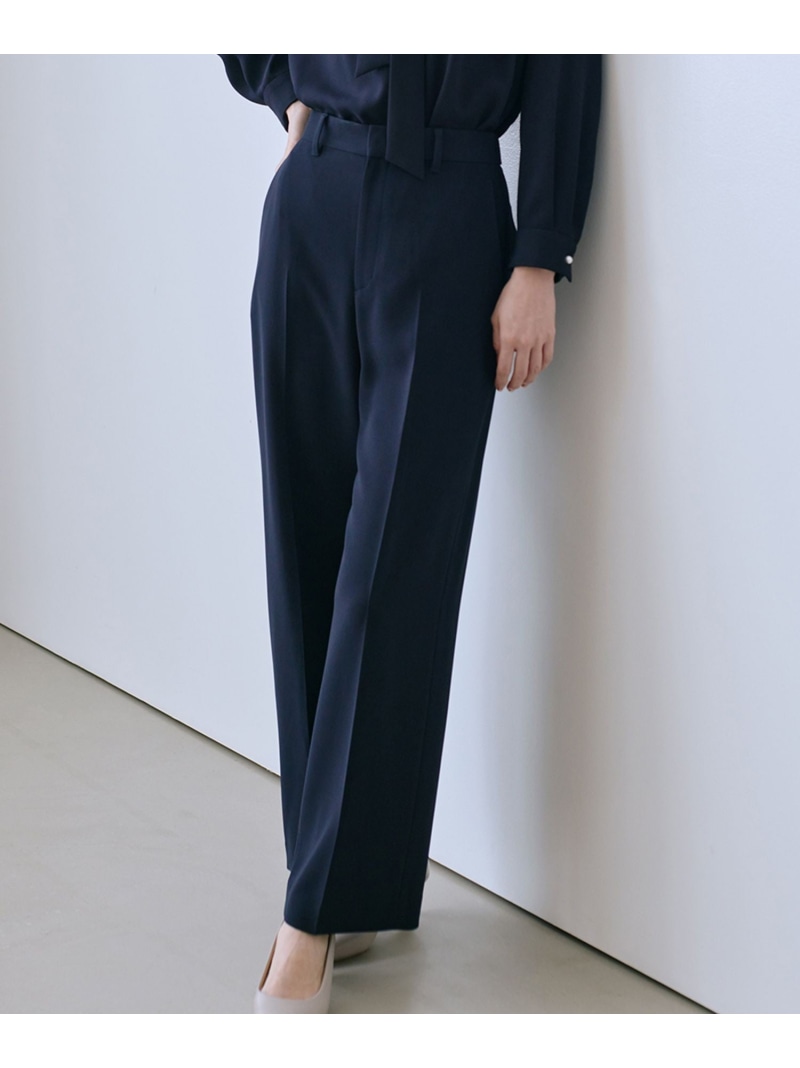 トリアセダブルクロス ストレートワイドパンツ/イージーケア・セットアップ対応・25AW ROPE' ロペ パンツ その他のパンツ ネイビー【送料無料】[ Fashion]