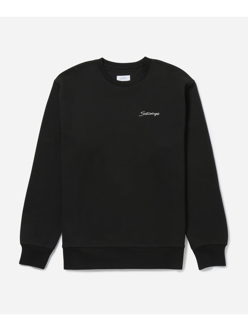 Bowery Script Embroidered Crew Saturdays NYC サタデーズ ニューヨーク州シティ トップス スウェット・トレーナー 白いこと 黒いこと【貨物輸送無料】[ Fashion]