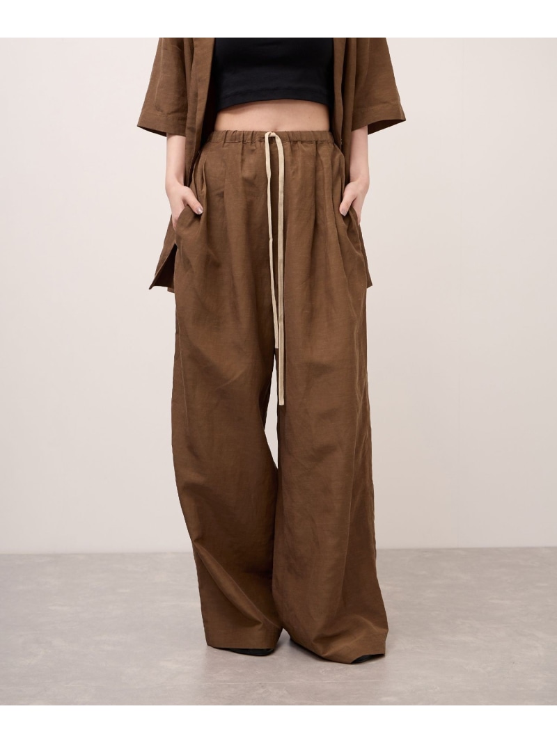【SALE／30%OFF】キュプラリネンMIXイージーパンツ ADAM ET ROPE' FEMME アダムエロペ パンツ その他のパンツ ブラウン ブラック【RBA_E】【送料無料】[ Fashion]｜J&rsquo;aDoRe JUN ONLINE