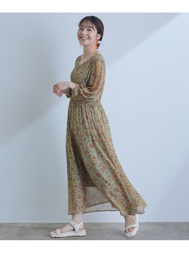 楽天市場 マキシプリントワンピース Vis ビス ワンピース ワンピースその他 グリーン ブルー レッド 送料無料 Rakuten Fashion J Adore Jun Online