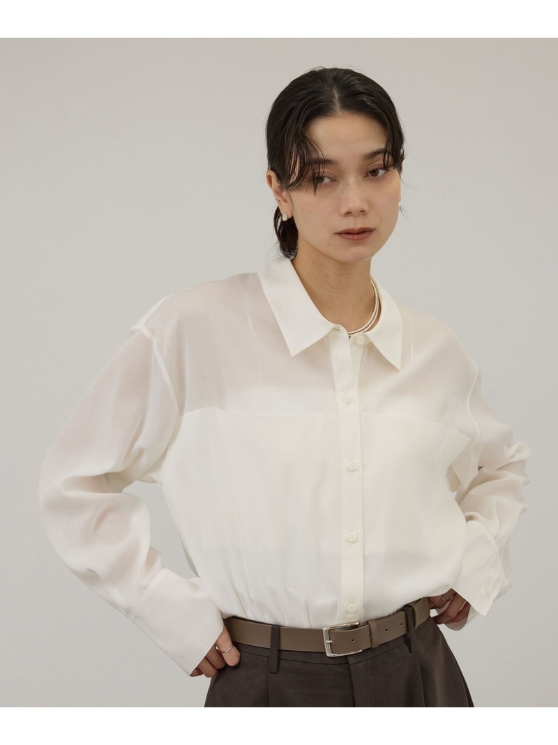 【SALE／50%OFF】セミシアーシャツ / イージーケア SALON adam et rope' サロン アダム エ ロペ トップス シャツ・ブラウス ピンク ブラック ホワイト【RBA_E】【送料無料】[ Fashion]｜J&rsquo;aDoRe JUN ONLINE