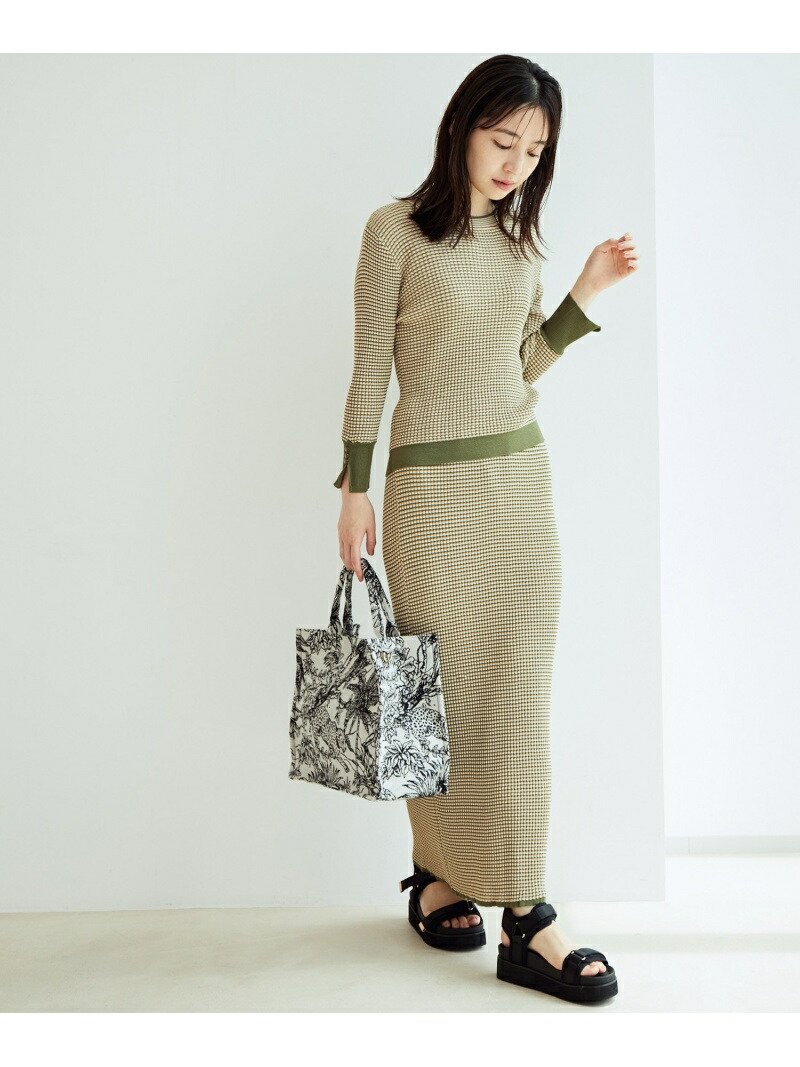 レトロボーダーニットスカート Vis スカート ビス スカートその他