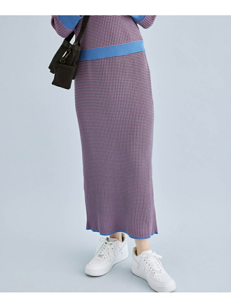 レトロボーダーニットスカート Vis スカート ビス スカートその他