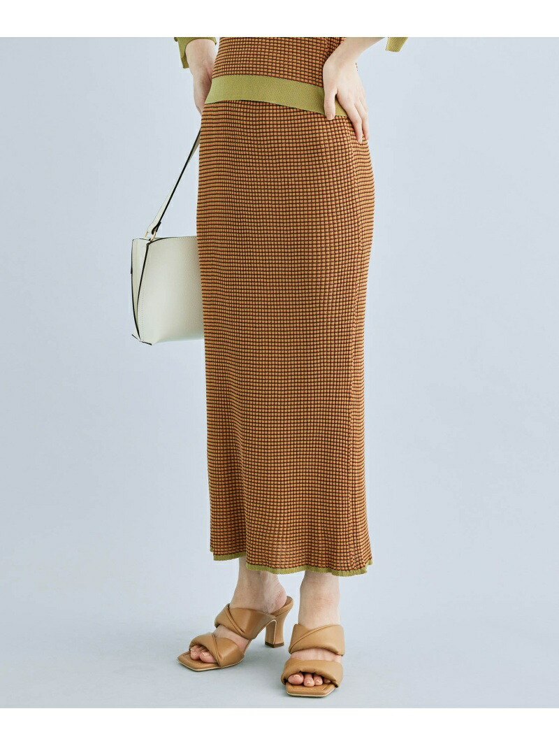 レトロボーダーニットスカート Vis スカート ビス スカートその他