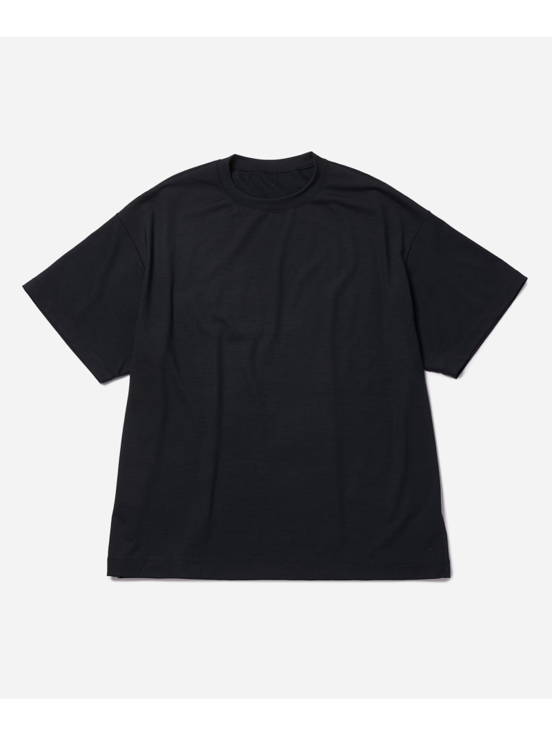 【BIOTOP original】Washable wool jersey TEE BIOTOP アダムエロペ トップス カットソー・Tシャツ ネイビー ブラック【送料無料】[ Fashion]