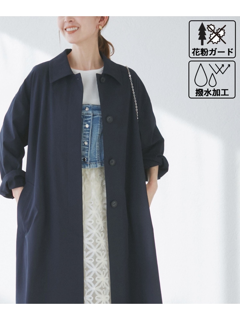【SALE／50%OFF】【撥水・花粉ガード】ステンカラーコート/スプリングコート ROPE' PICNIC ロペピクニック ジャケット・アウター ステンカラーコート ベージュ ネイビー【RBA_E】【送料無料】[ Fashion]